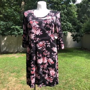 SOLD Soma, L, Cool Nights 3/4 Sleeve Sleepshirt - BLOOMS BLACK, $42 NEW